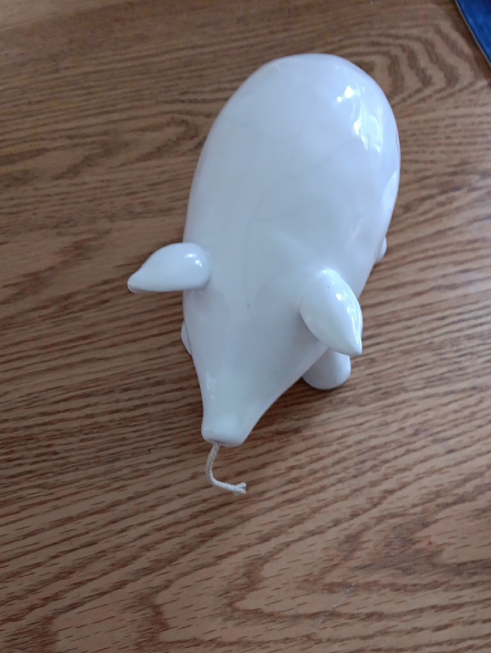 White Ceramic Pig Figurine Home Accent